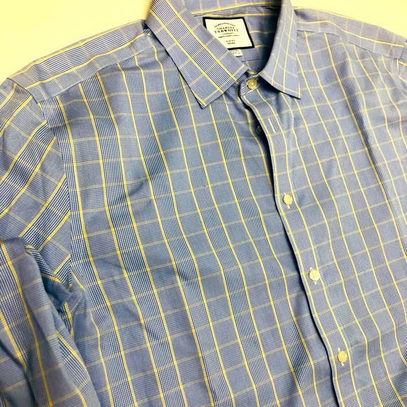 Charles Tyrwhitt  Blue Long Sleeve Shirt SIZE 17.5 44 Men  Button Up - Picture 5 of 10